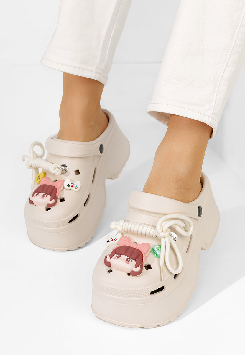 Sheryl bézs platform papucs