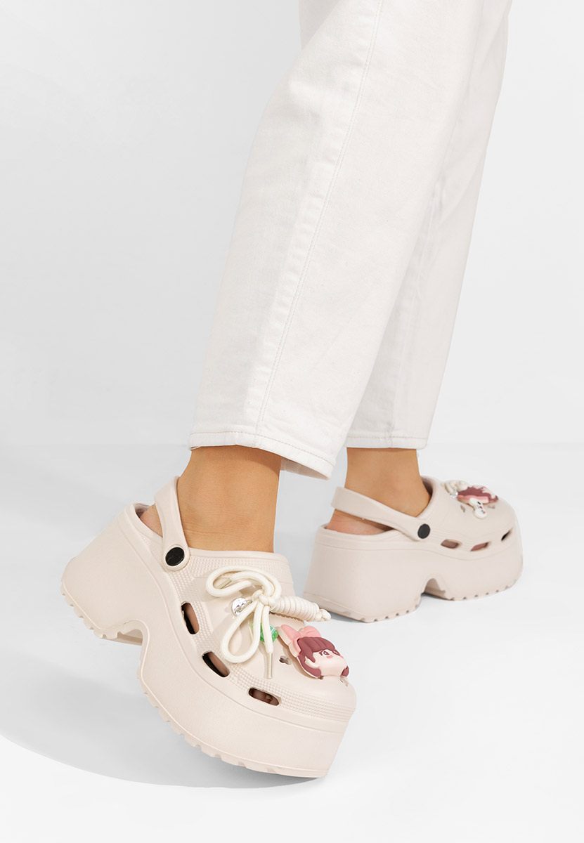 Sheryl bézs platform papucs