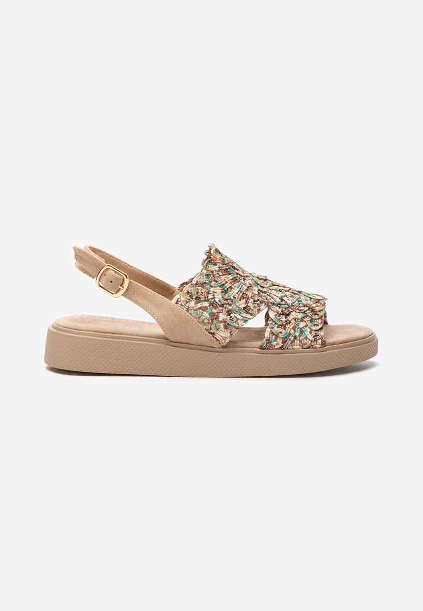 Nichelle khaki lapos szandál