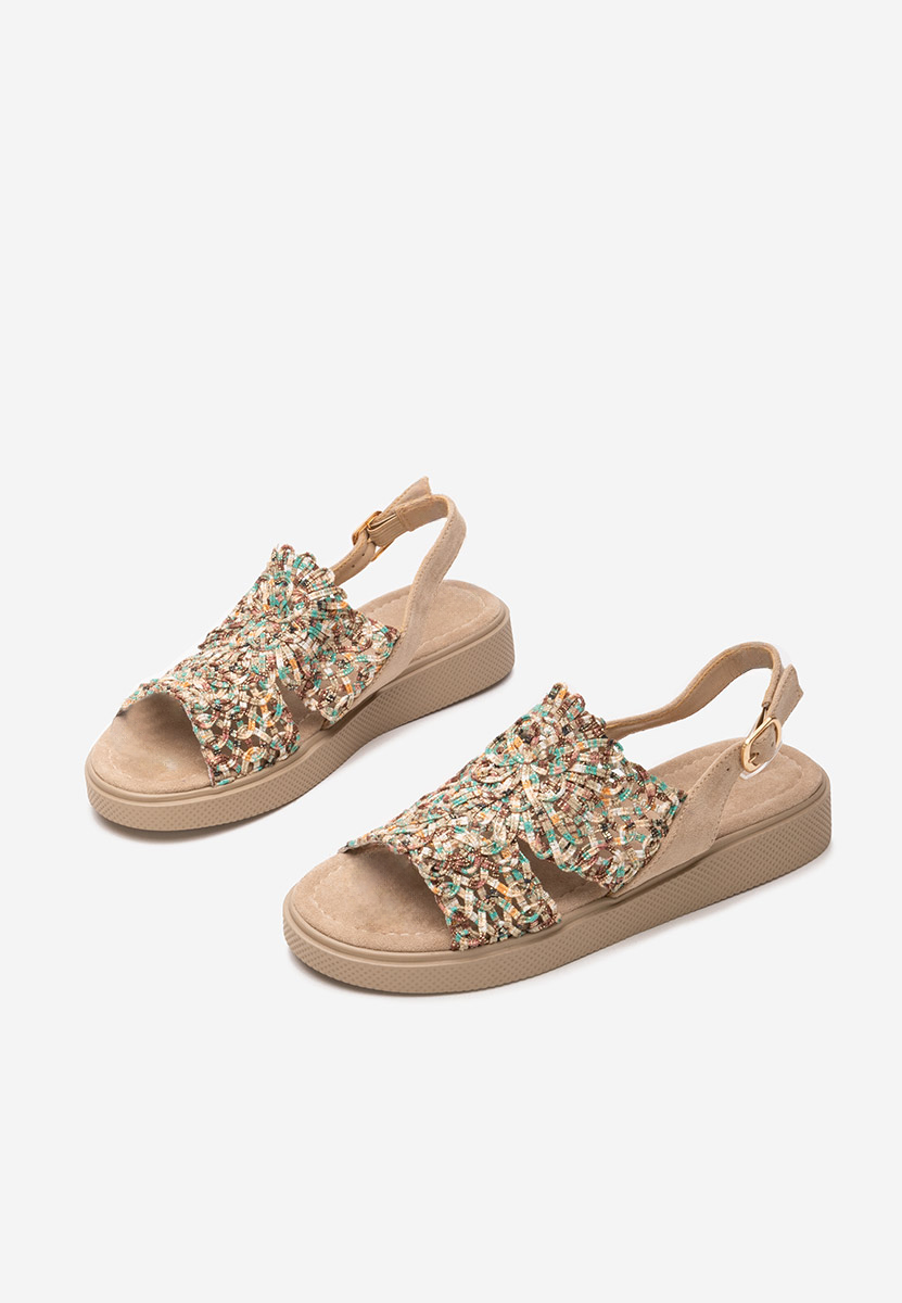 Nichelle khaki lapos szandál