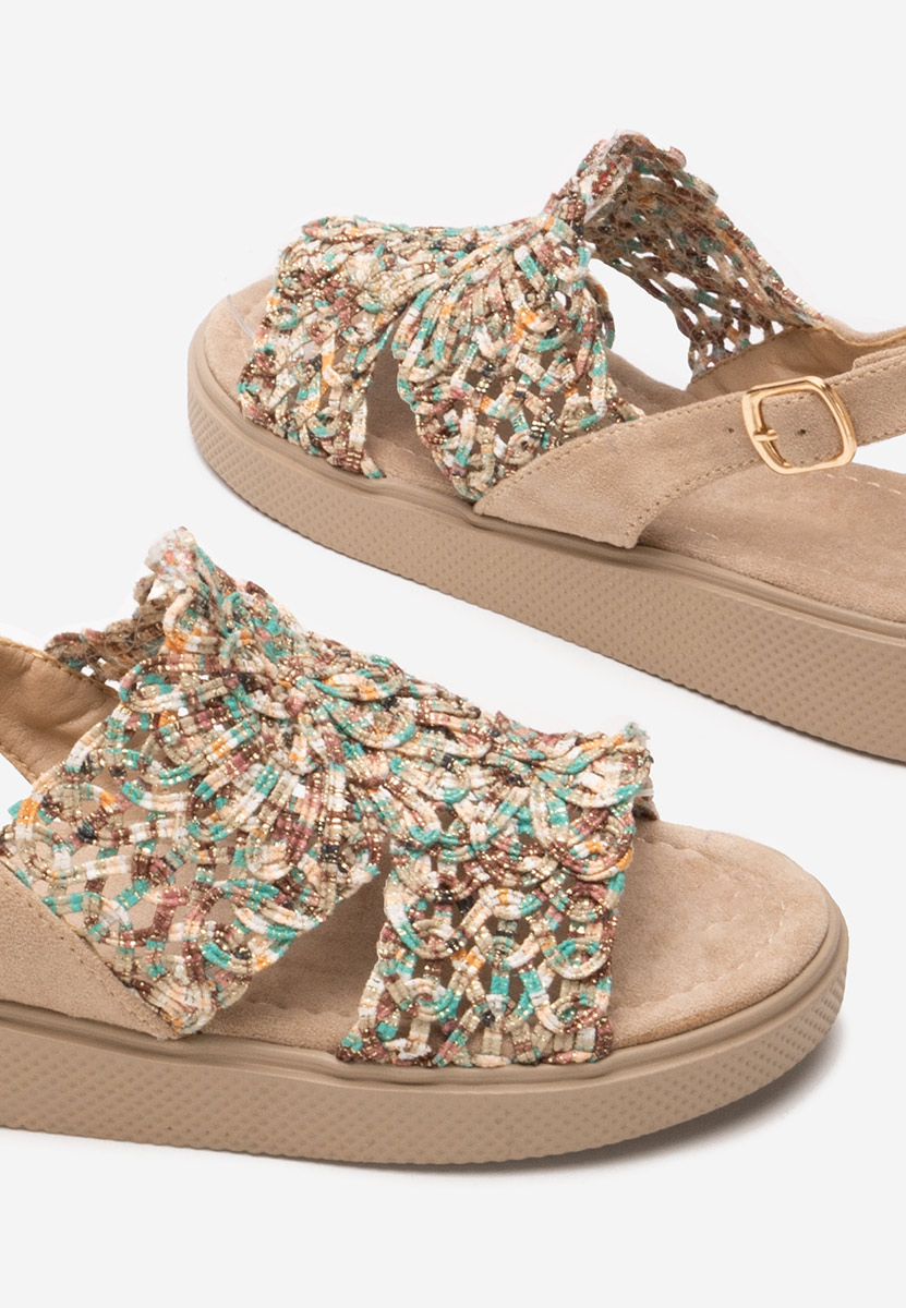 Nichelle khaki lapos szandál