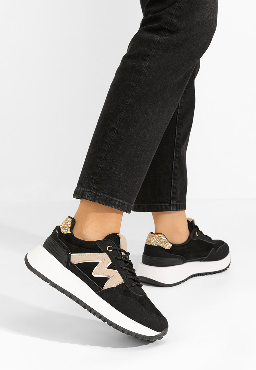 Ahri fekete platform sneaker cipő 