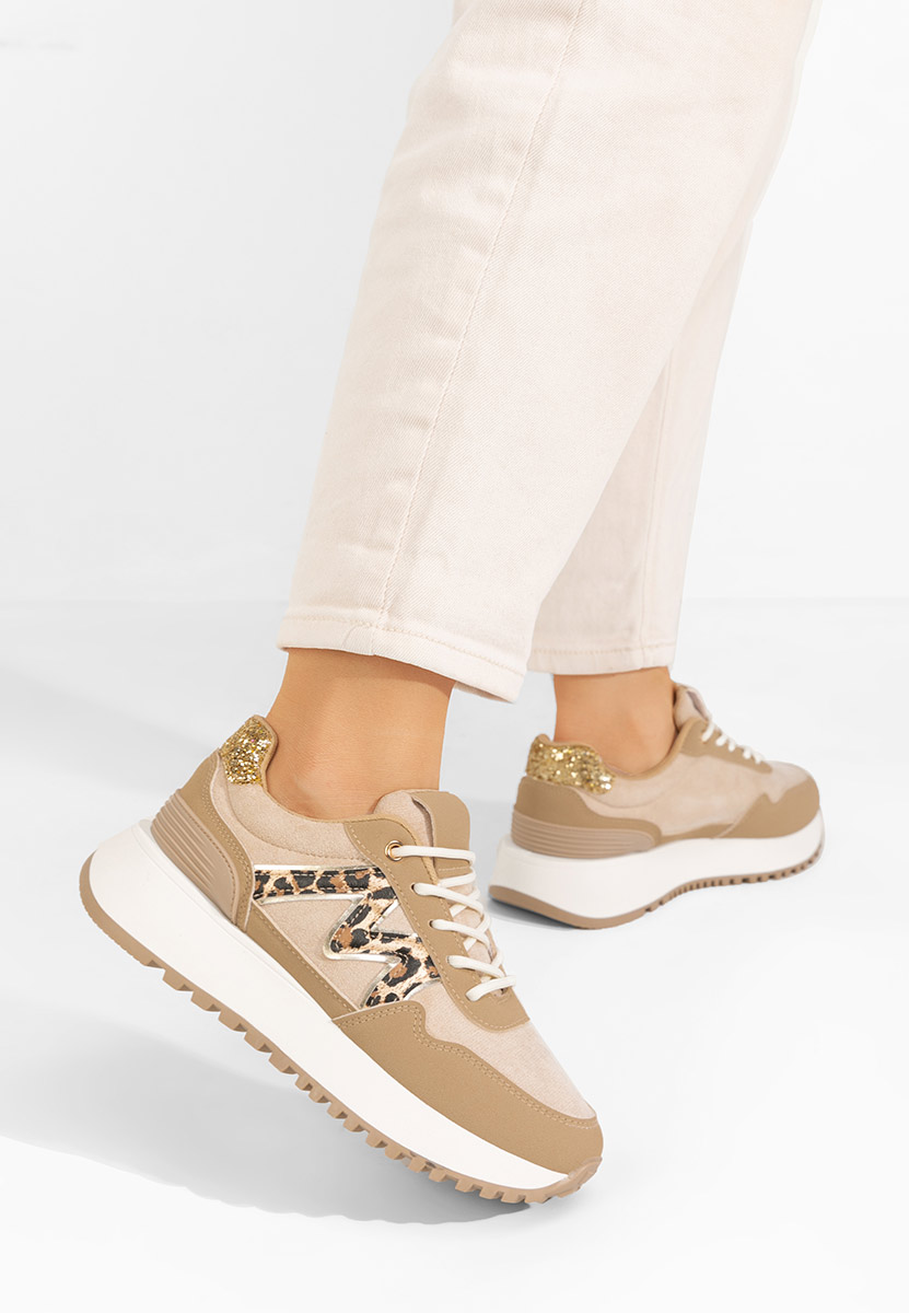 Ahri khaki platform sneaker cipő 