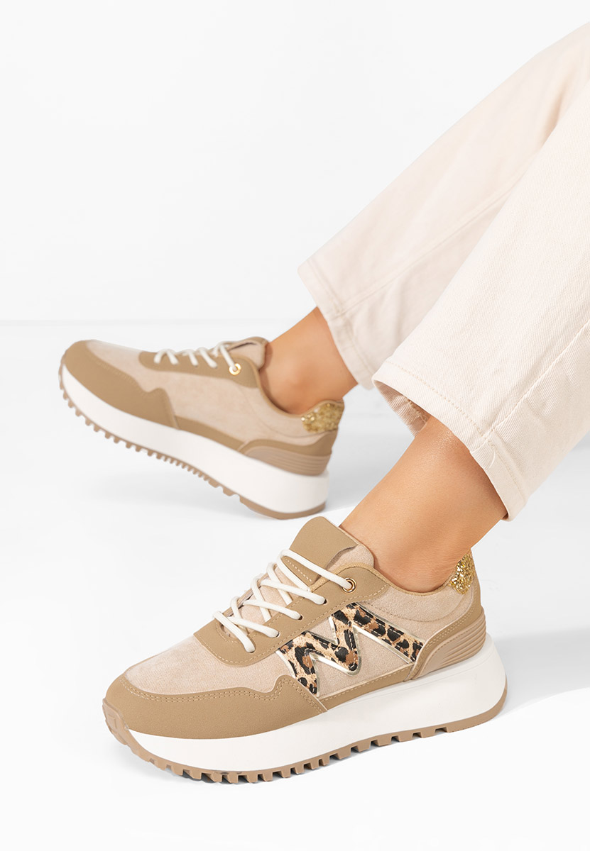 Ahri khaki platform sneaker cipő 