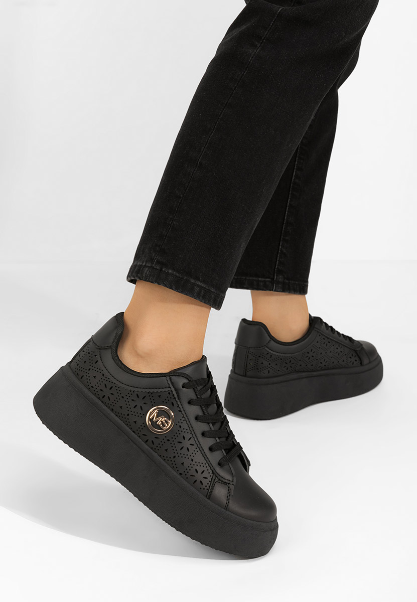 Nidya fekete platform sneaker cipő 