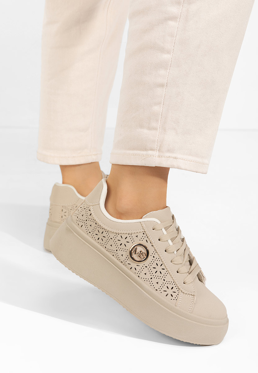 Nidya bézs platform sneaker cipő 