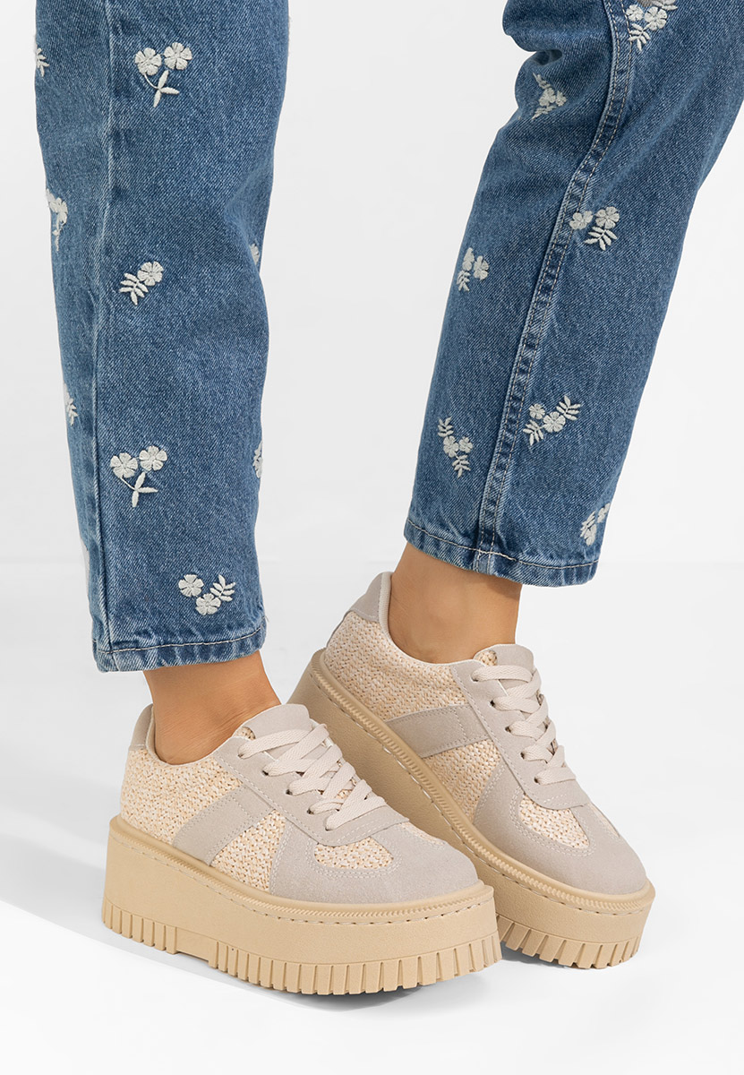 Michele bézs telitalpú platform sneaker
