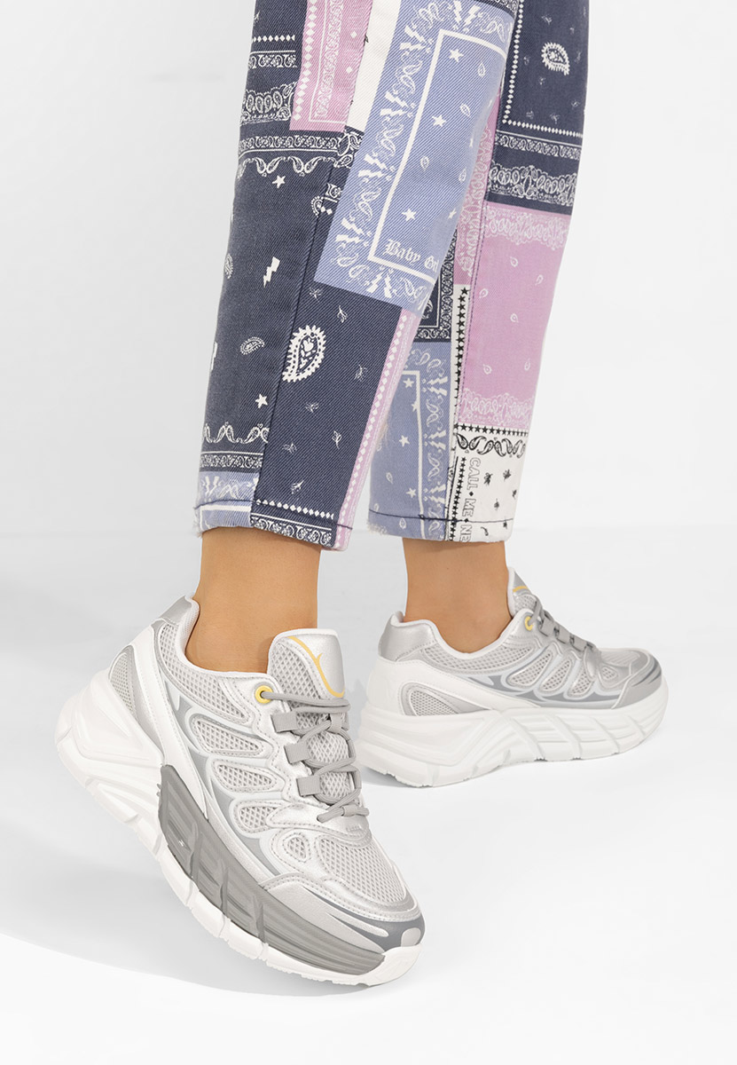 Amberly ezüst platform sneaker cipő 