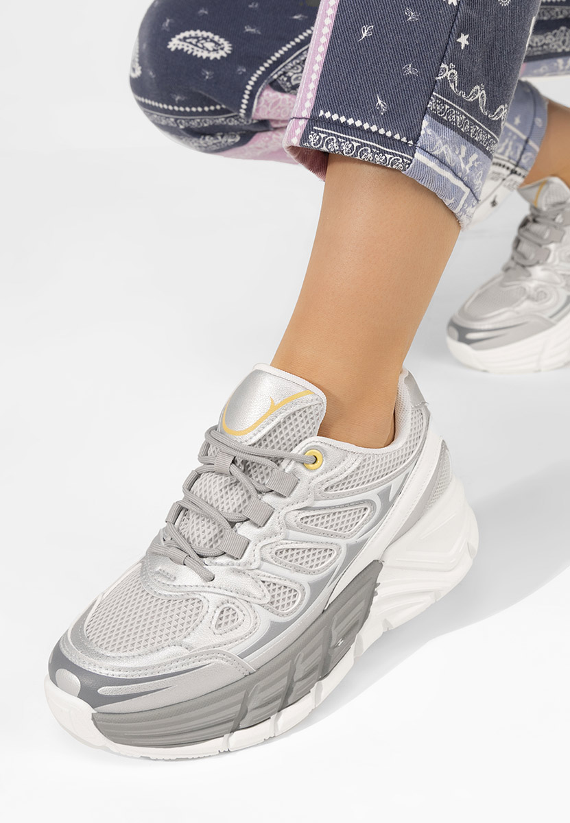 Amberly ezüst platform sneaker cipő 