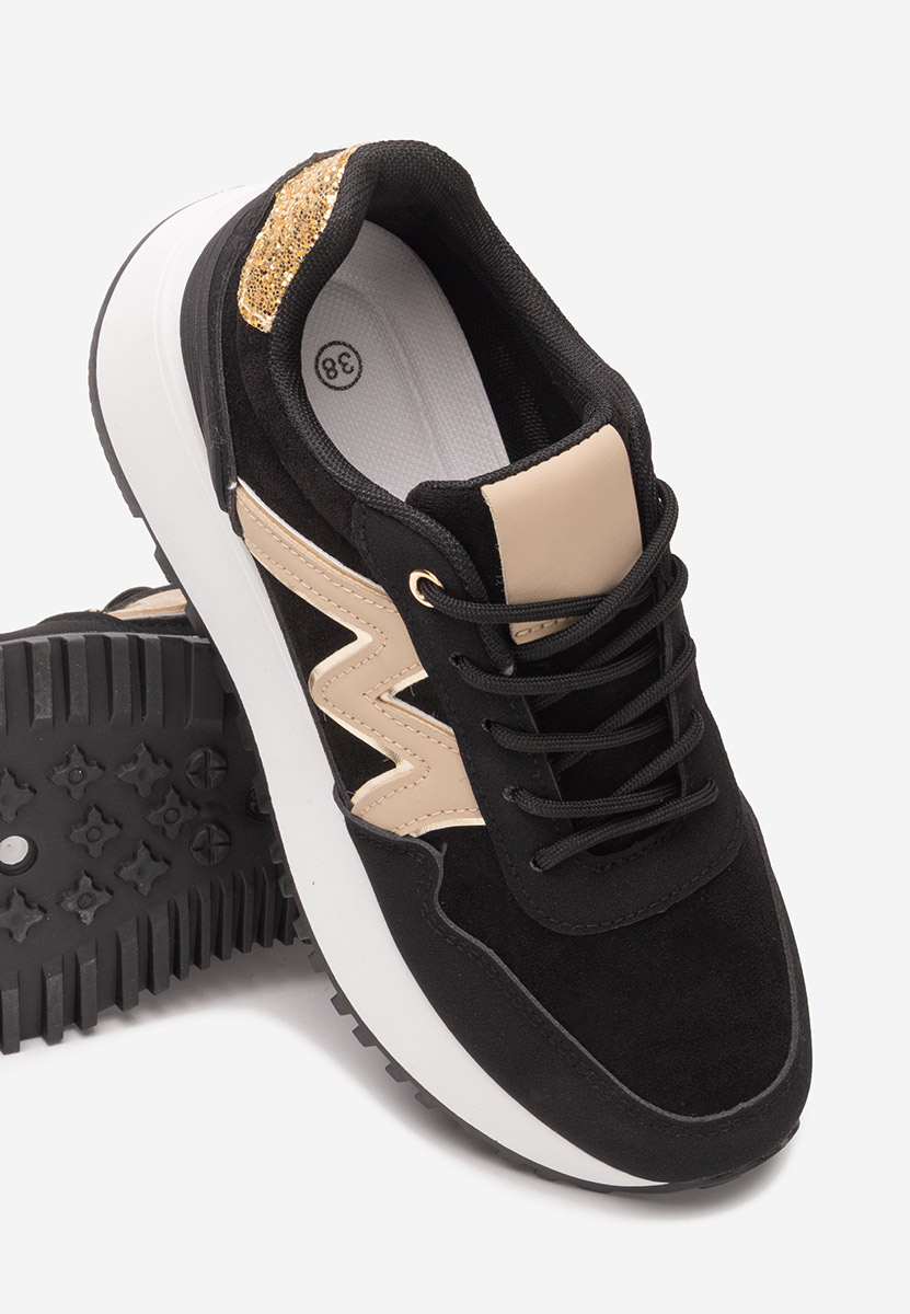 Ahri fekete platform sneaker cipő 