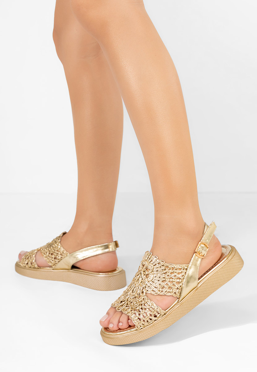 Nichelle aranyszínü lapos szandál