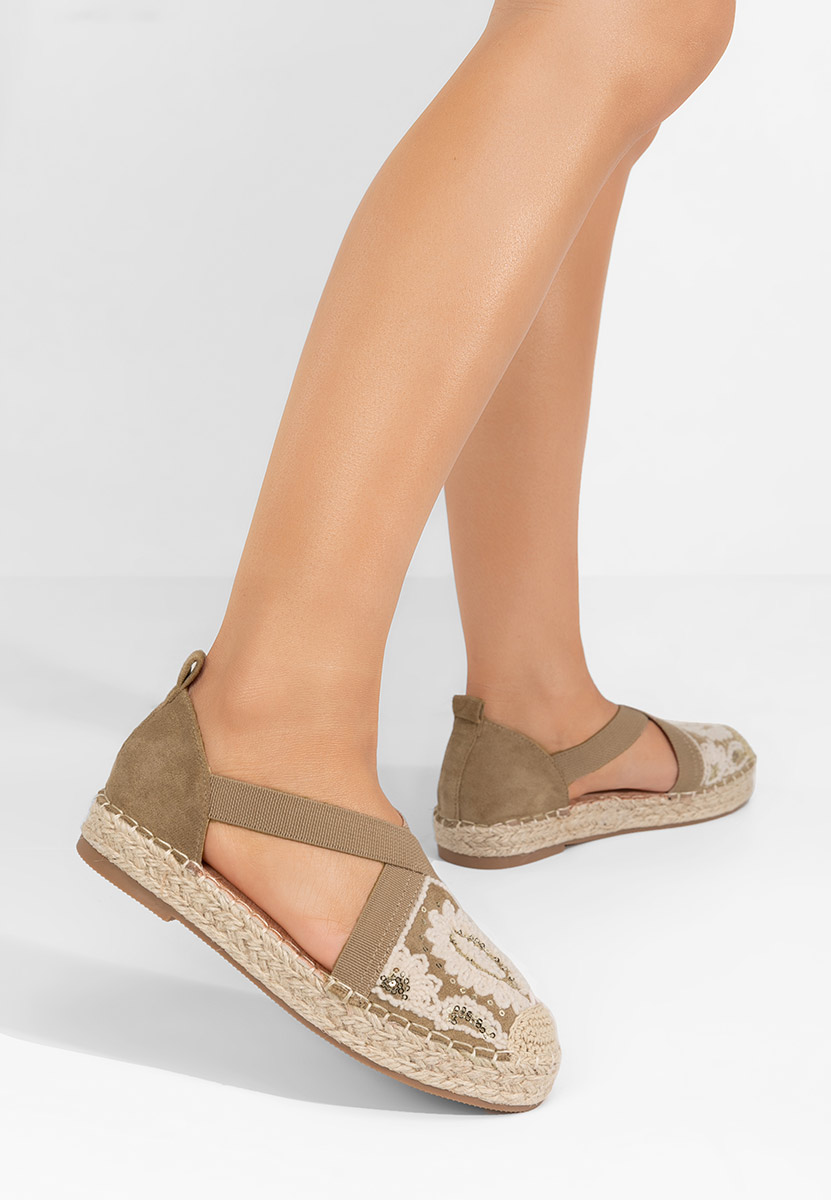Sebryna khaki női espadrilles