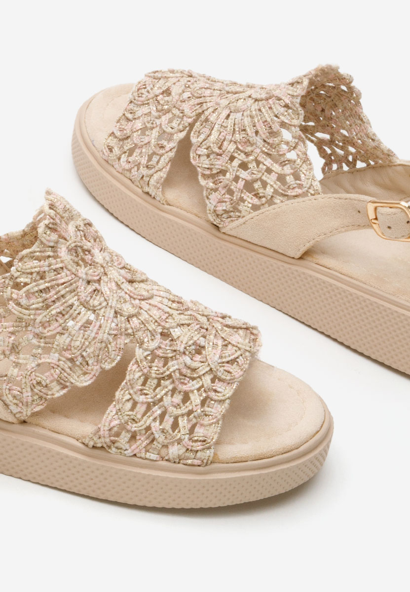 Nichelle bézs lapos szandál