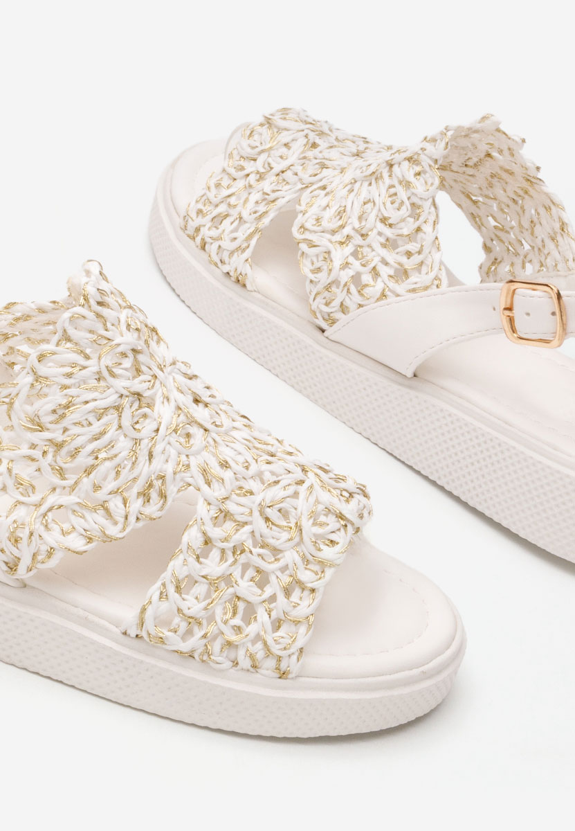 Nichelle fehér lapos szandál