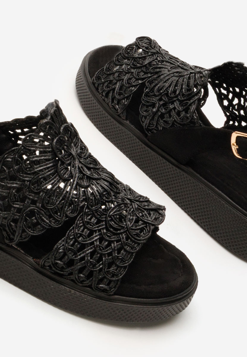 Nichelle fekete lapos szandál