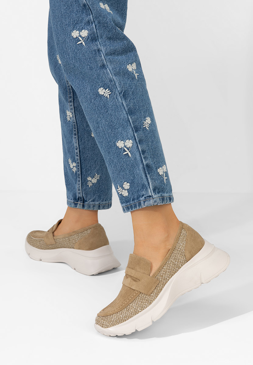 Almata v2 khaki telitalpú platform mokaszín