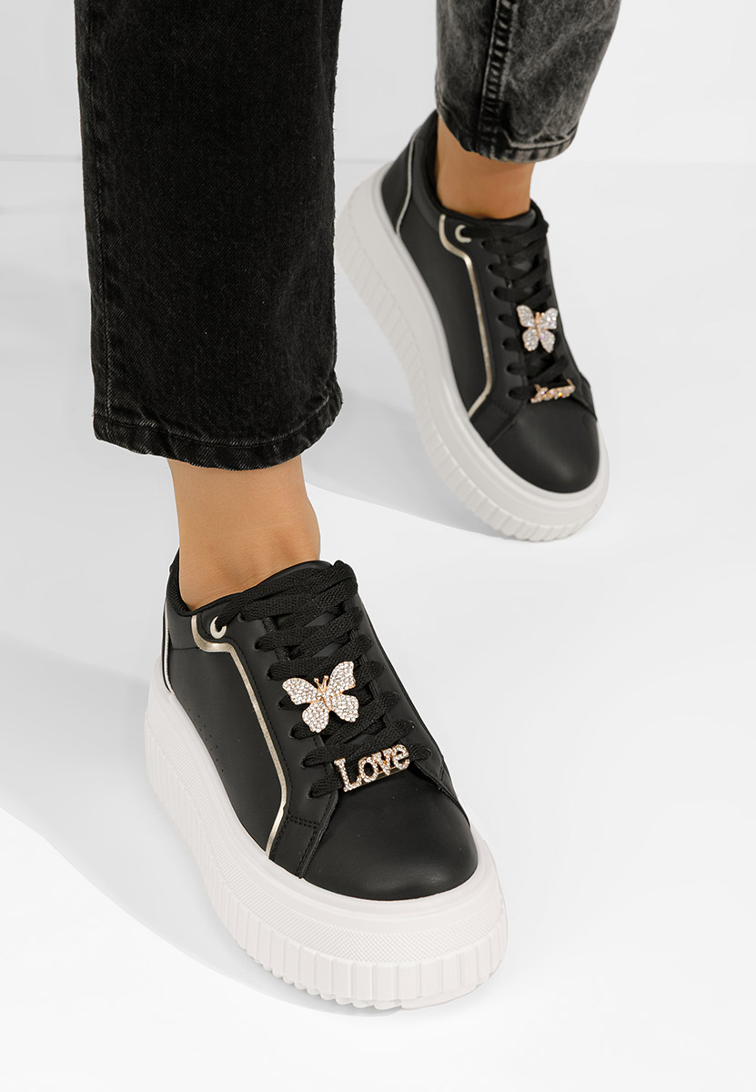 Laureena fekete telitalpú platform sneaker