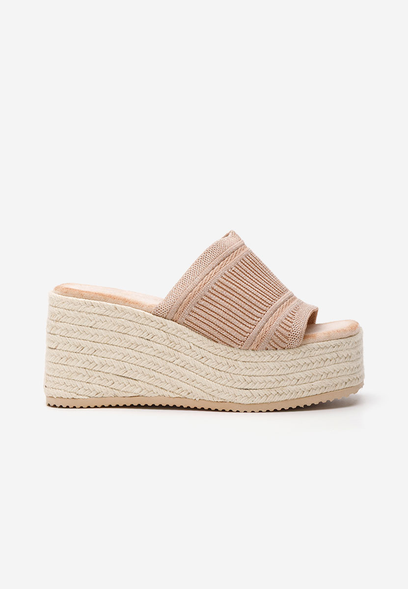 Yessenia khaki telitalpú platform papucs