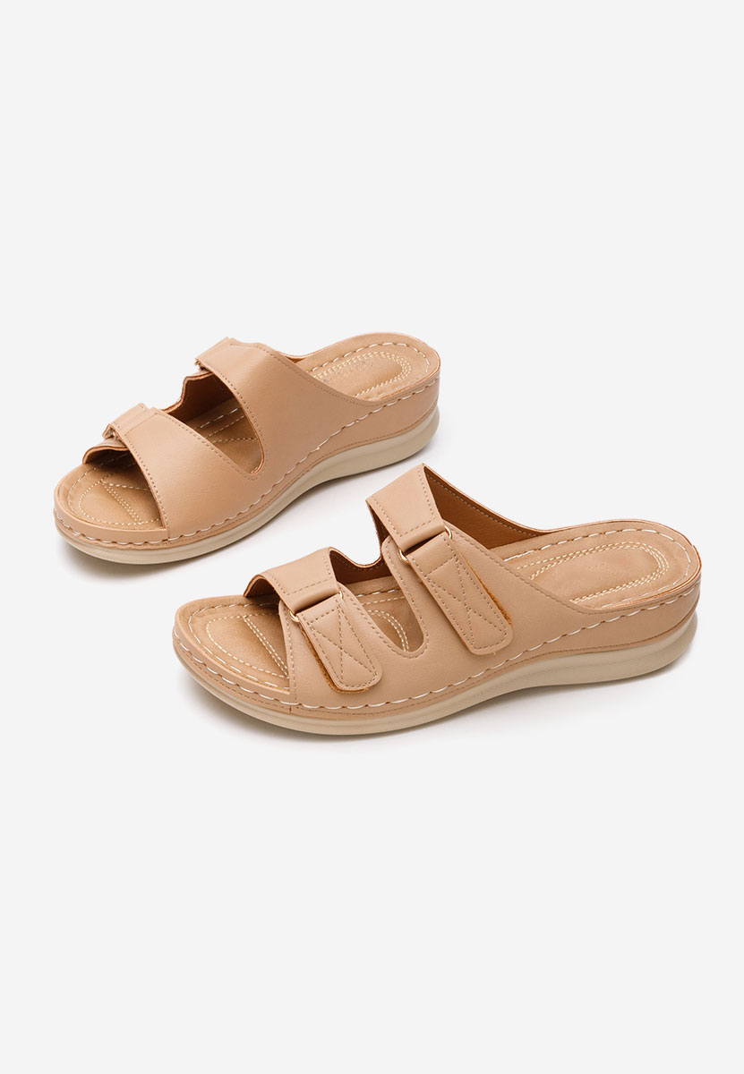 Raquela khaki telitalpú papucs