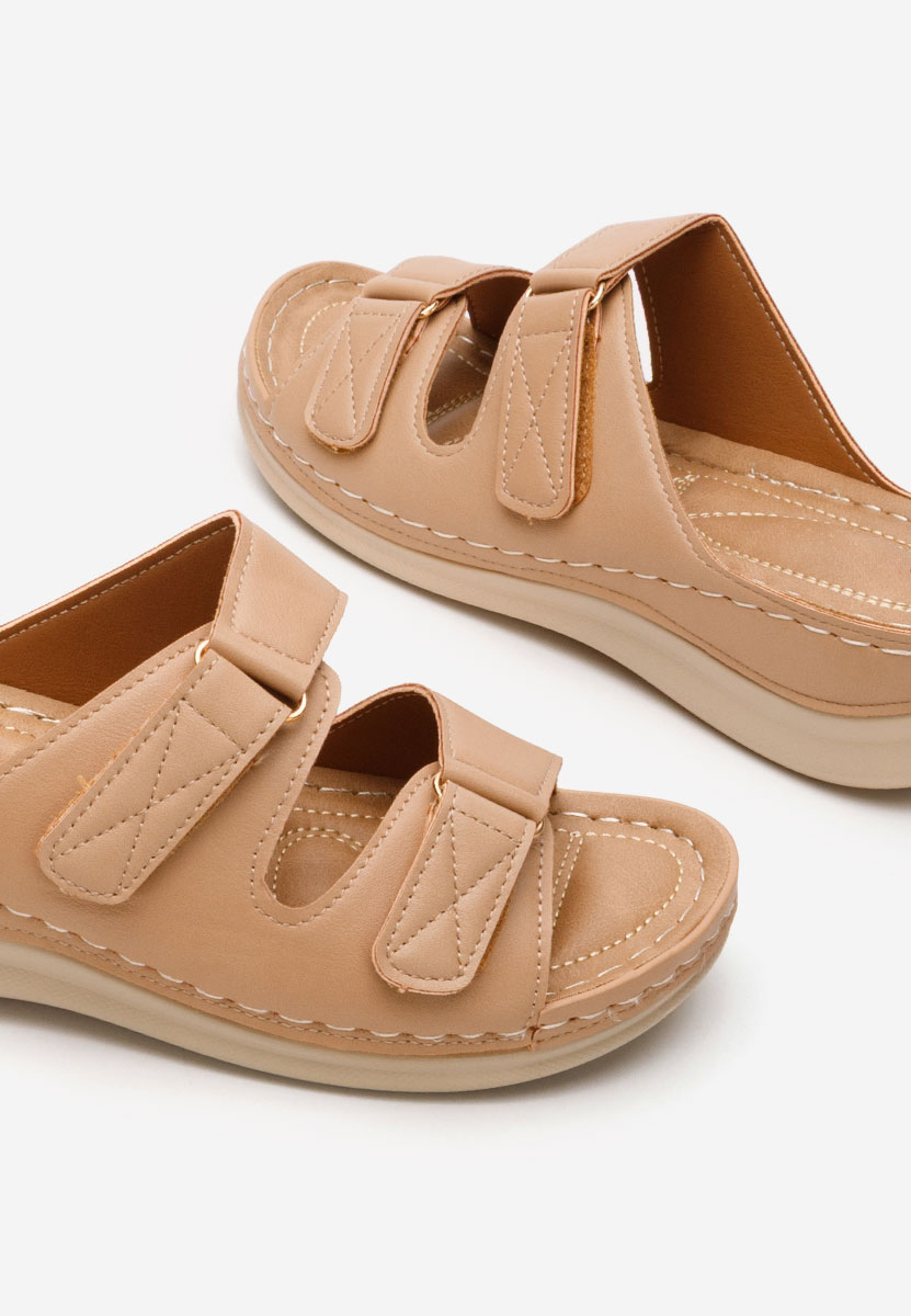 Raquela khaki telitalpú papucs