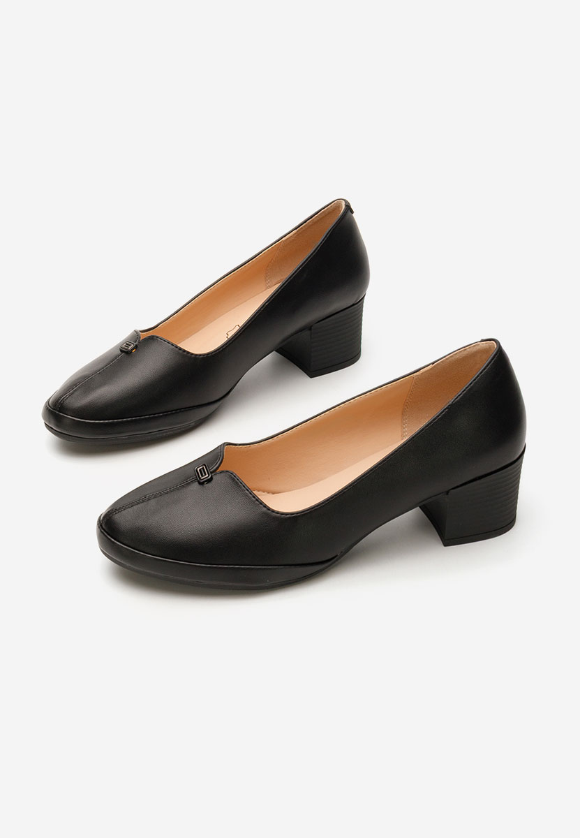 Jinny v2 fekete vastag sarkú magassarkú 