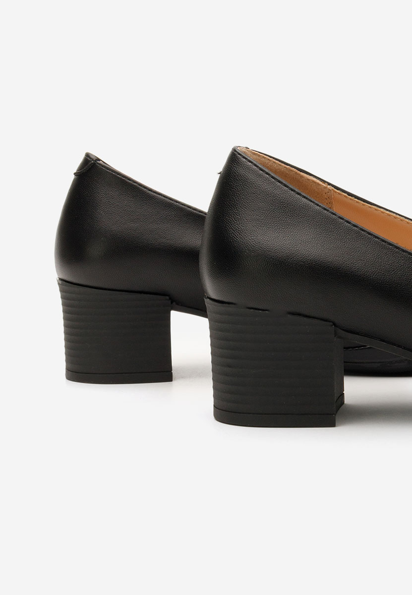 Jinny v2 fekete vastag sarkú magassarkú 