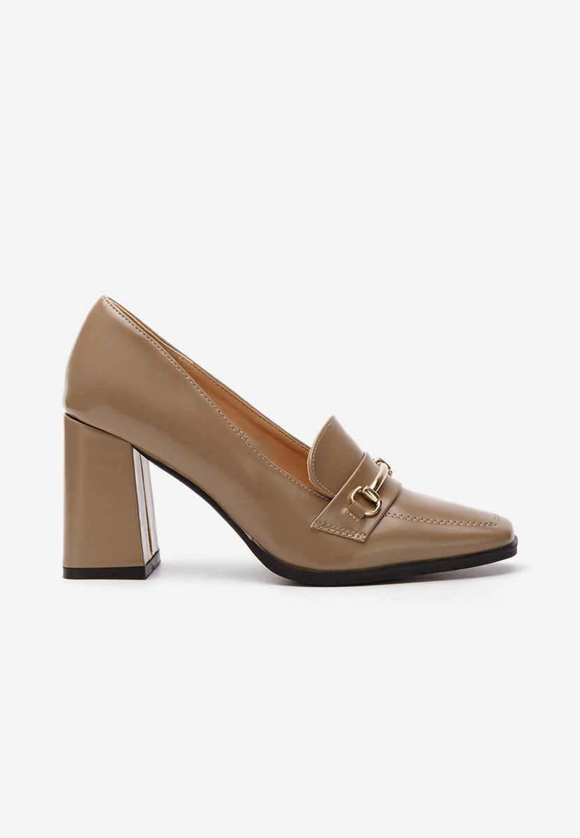 Noriana khaki női loafer cipő