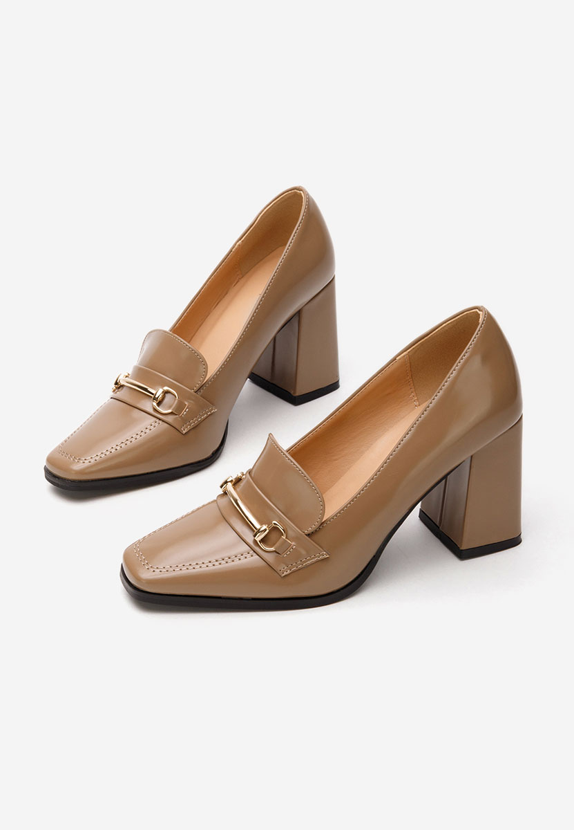 Noriana khaki női loafer cipő