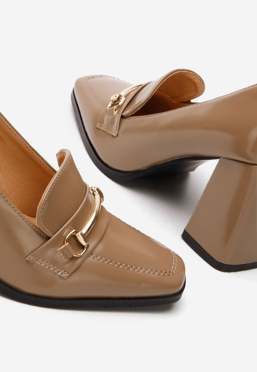 Noriana khaki női loafer cipő