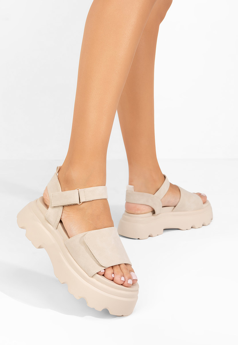 Alysha bézs platform szandál szandál