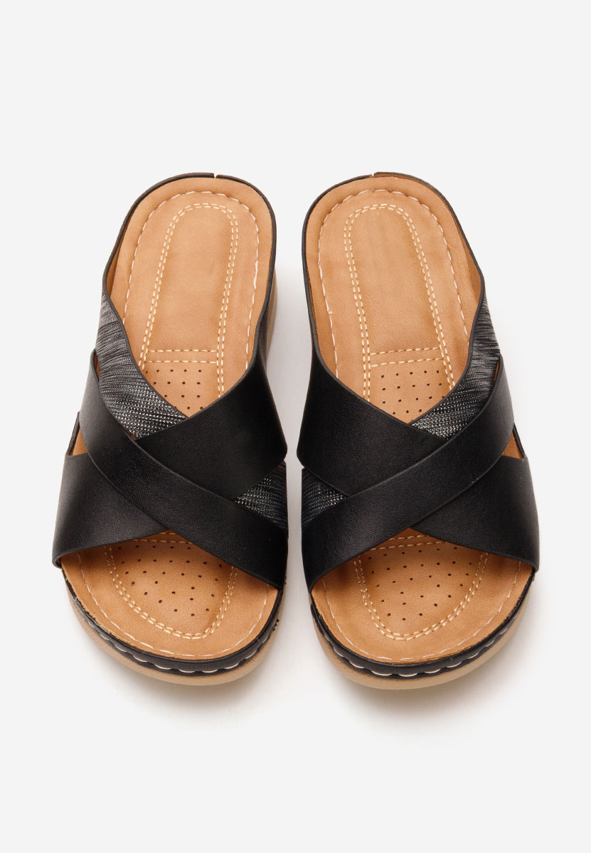 Maryna fekete telitalpú papucs