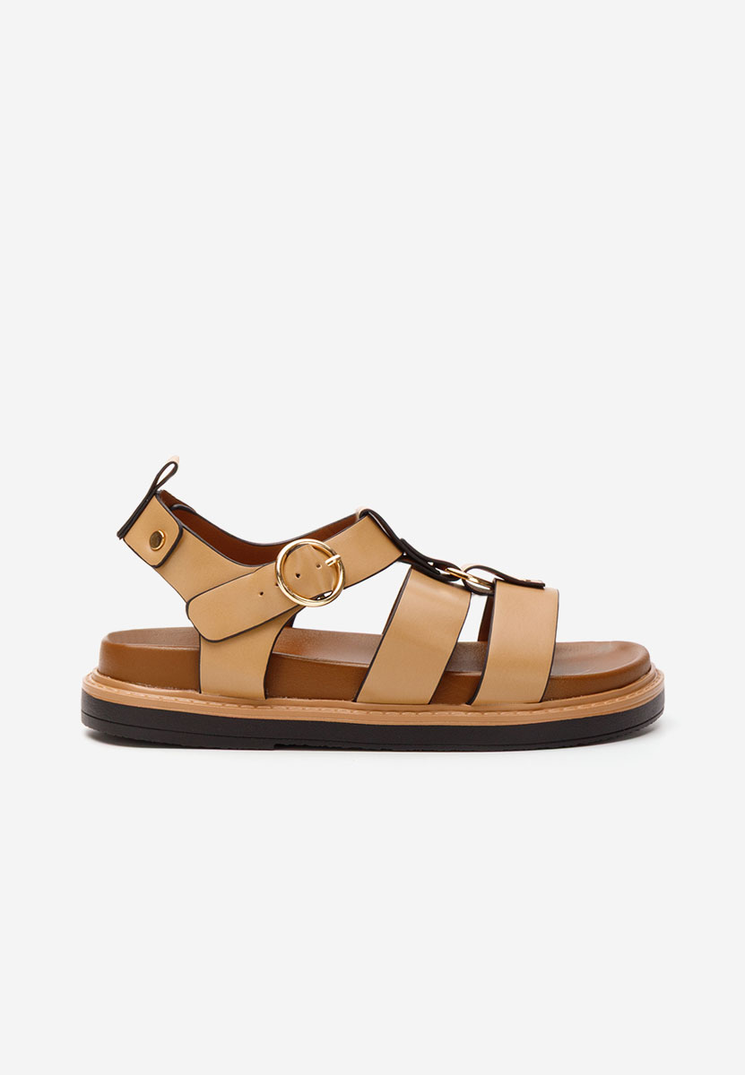 Lindsaya khaki lapos szandál