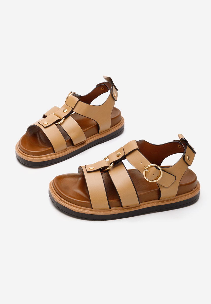 Lindsaya khaki lapos szandál