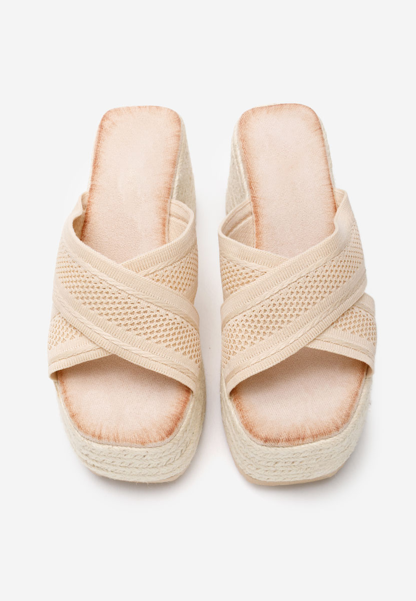 Maida bézs telitalpú platform papucs