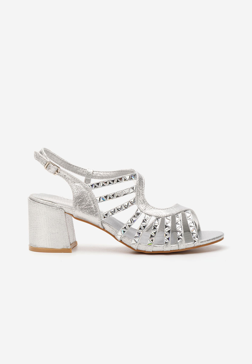 Margarita ezüst vastag sarkú szandál 