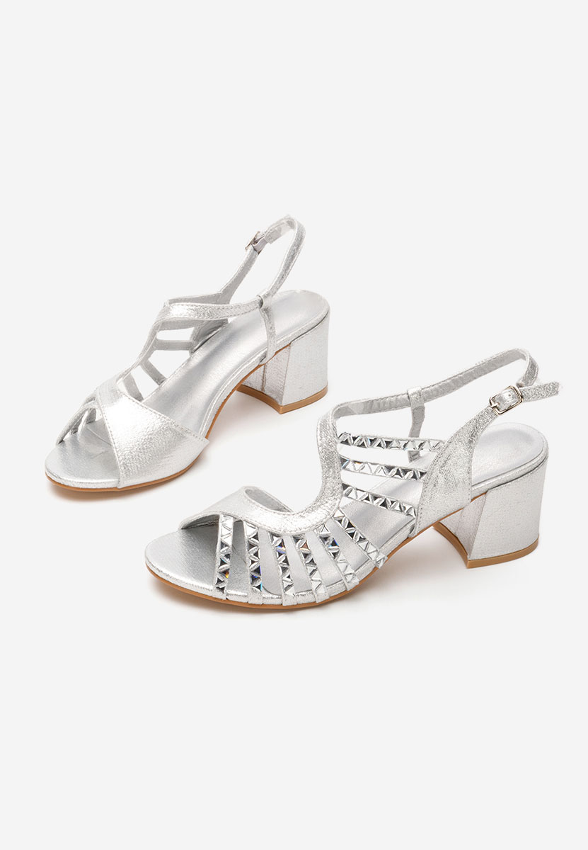 Margarita ezüst vastag sarkú szandál 
