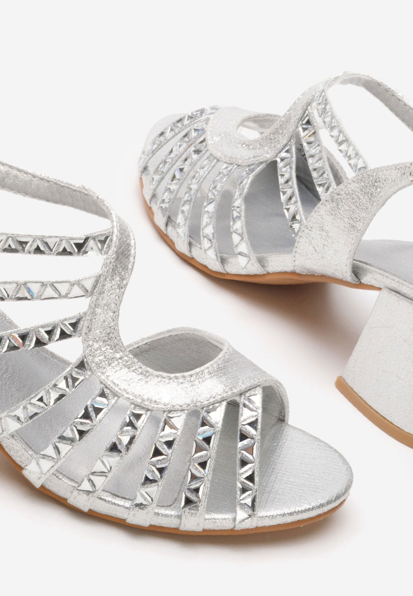 Margarita ezüst vastag sarkú szandál 