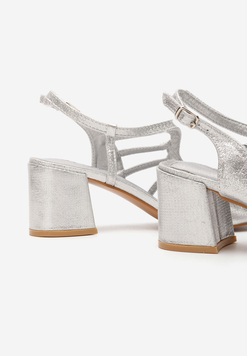 Margarita ezüst vastag sarkú szandál 
