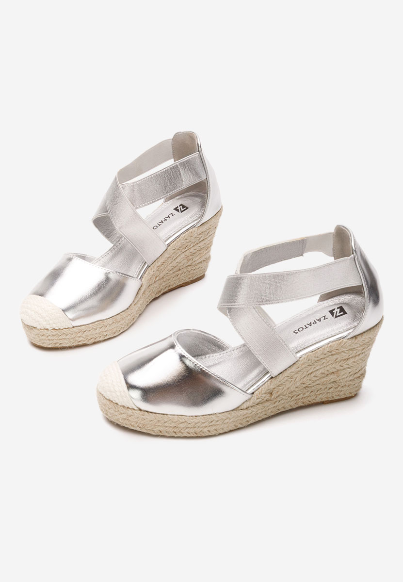 Rosaria ezüst platform szandál