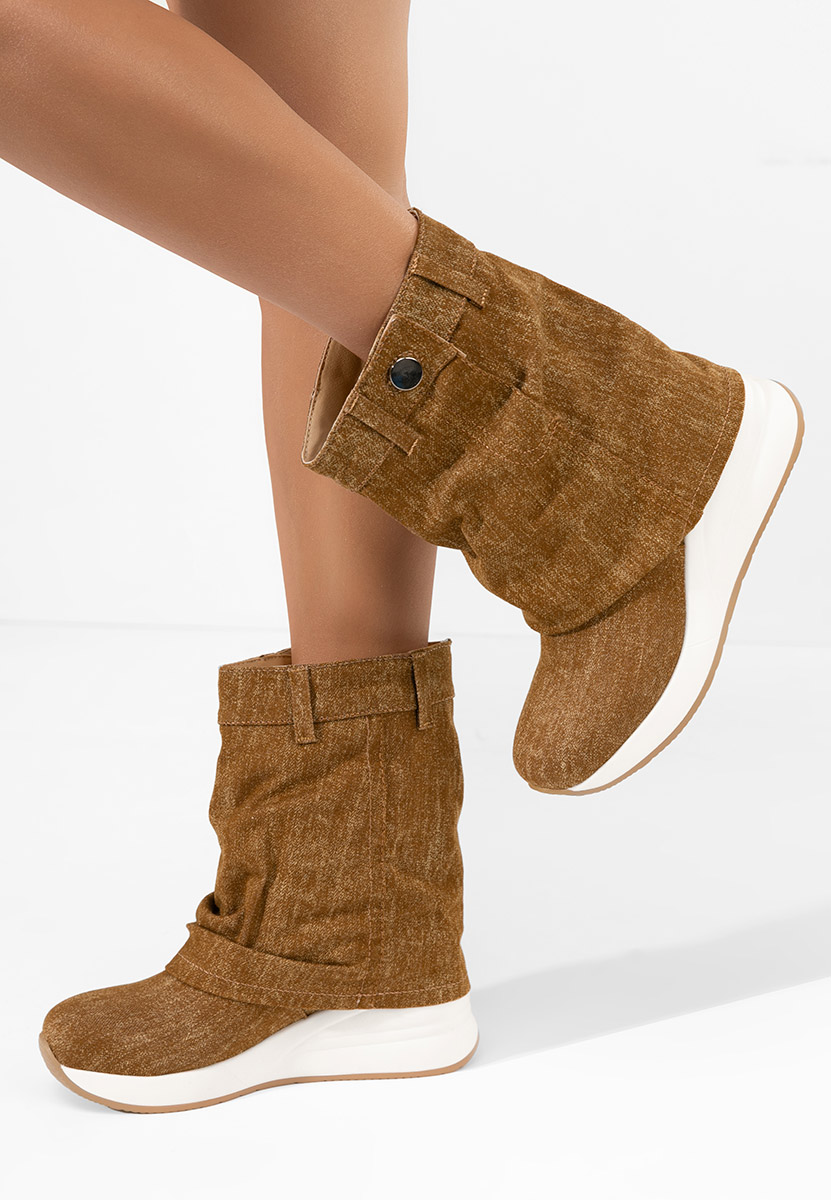 Leanne camel platform bokacsizma