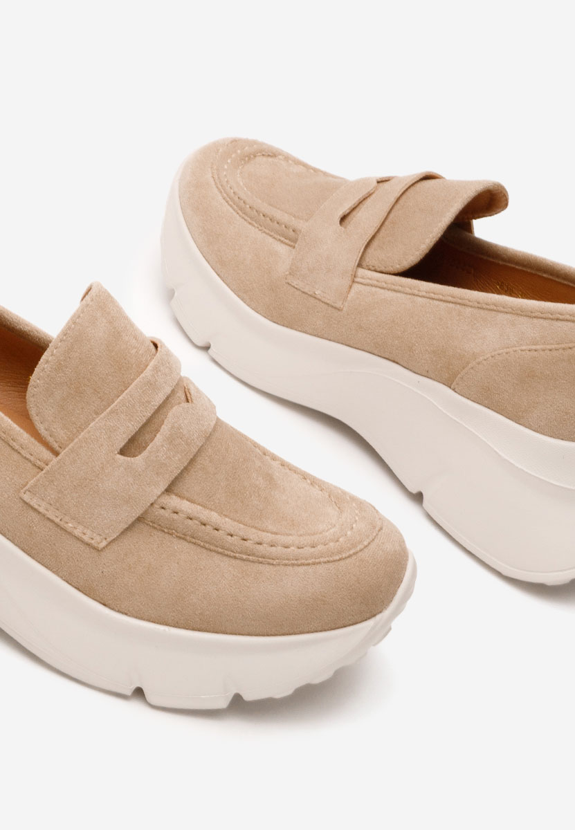 Almata khaki telitalpú platform mokaszín