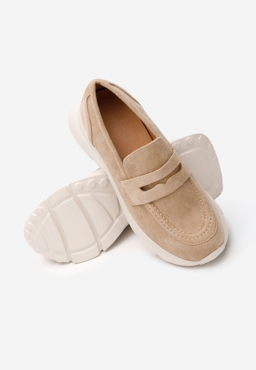 Almata khaki telitalpú platform mokaszín