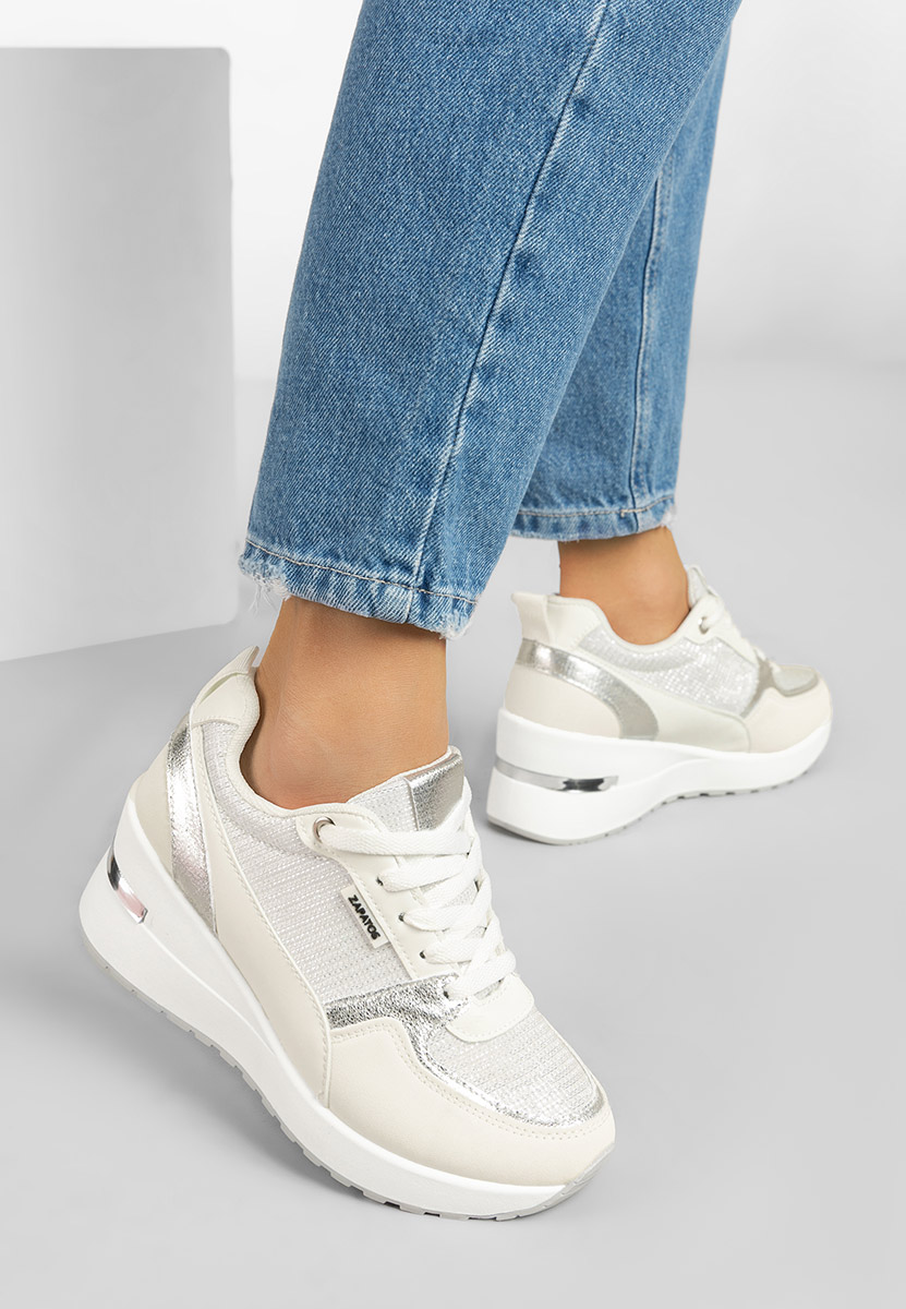 Zaneta fehér platform sneaker cipő 