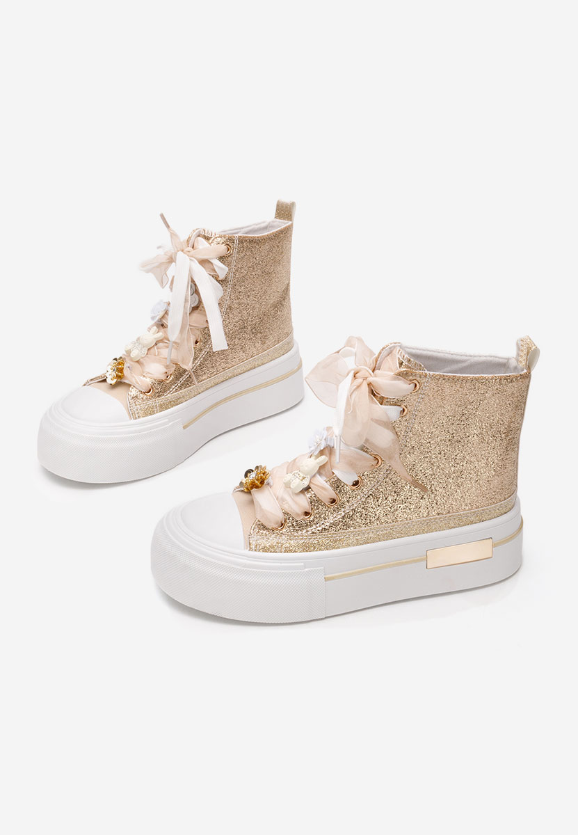 Ivonne aranyszínü magasszárú teniszcipő