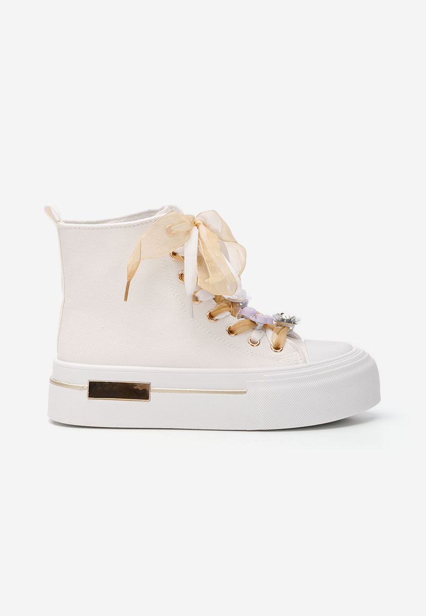 Ivonne fehér magasszárú teniszcipő