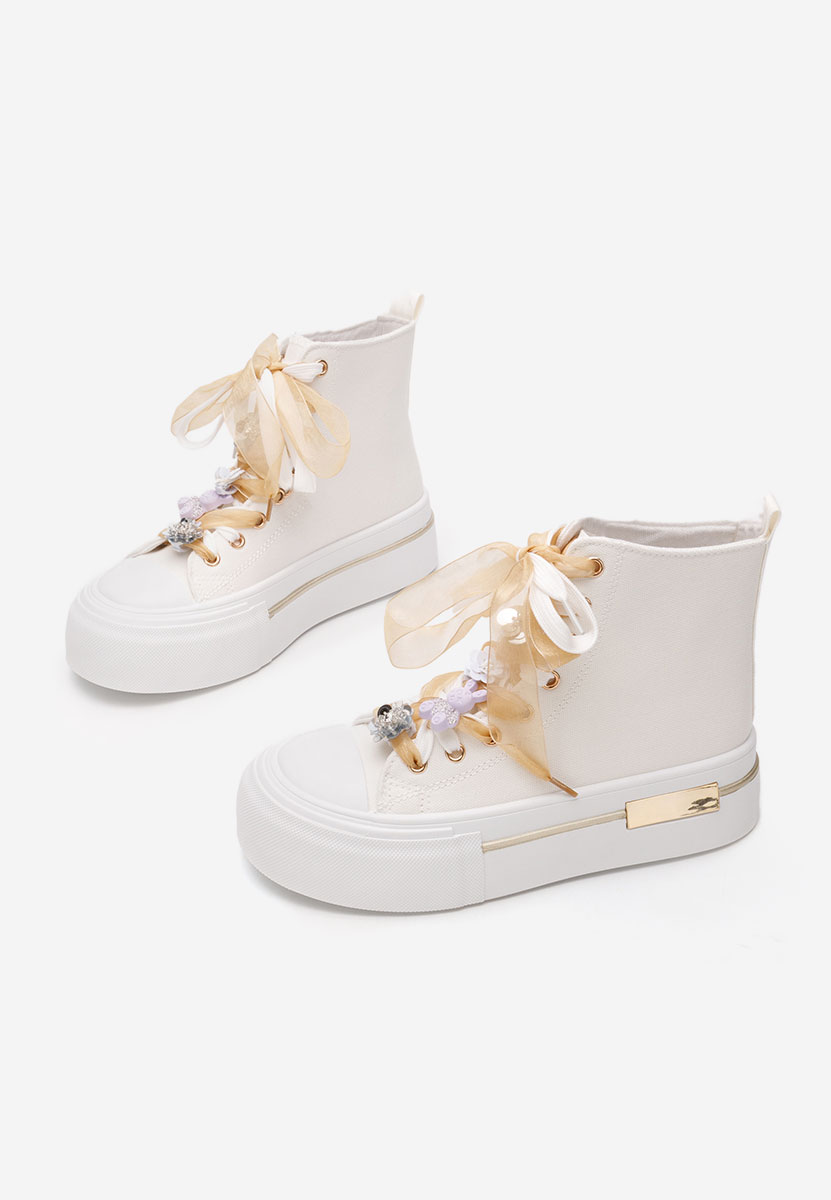 Ivonne fehér magasszárú teniszcipő