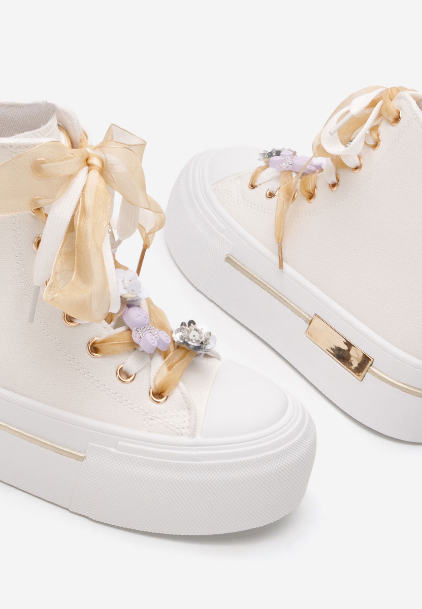 Ivonne fehér magasszárú teniszcipő