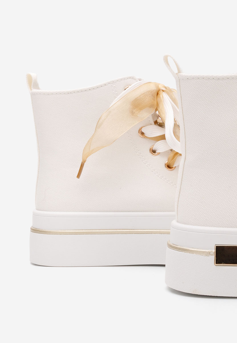 Ivonne fehér magasszárú teniszcipő