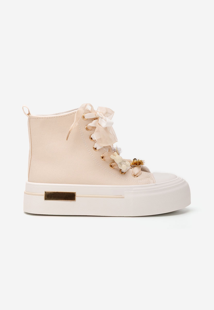 Ivonne bézs magasszárú teniszcipő