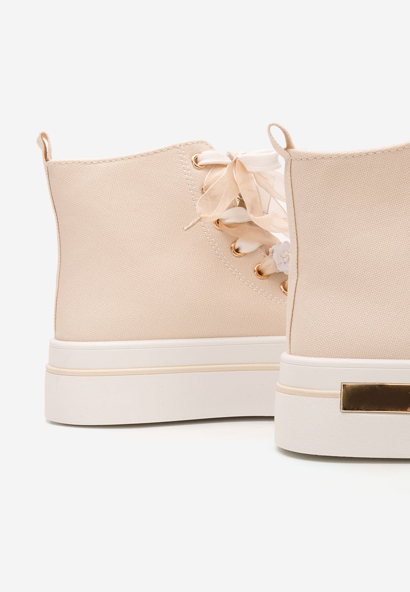 Ivonne bézs magasszárú teniszcipő